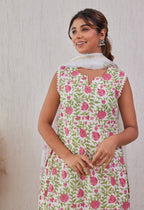 Urmul 'Dhara 'Hand Embroidered grey kotta doriya kurta . 2pc set (kurta and dupatta) main image 0